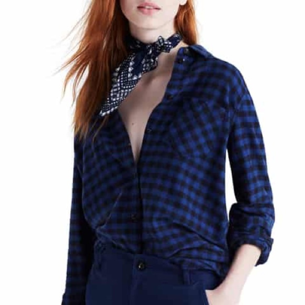 Madewell Checkered Flannel in Royal